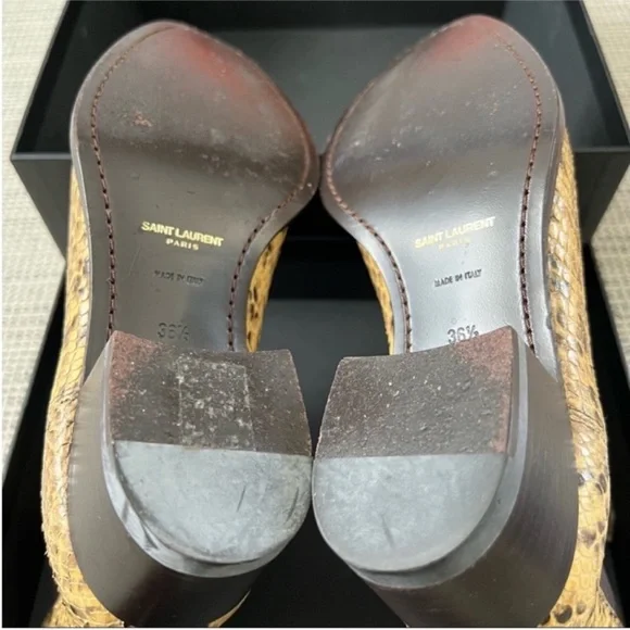 SAINT LAURENT Wyatt Python Snake Embossed Chelsea Boots Size
36.5 Tan Brown - Picture 10 of 13